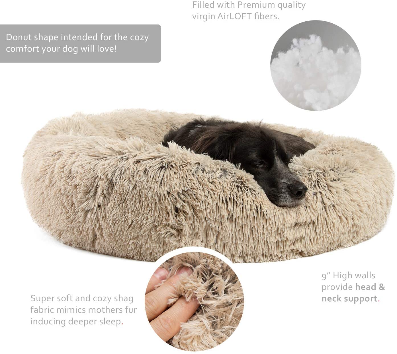 plush anxiety dog bed